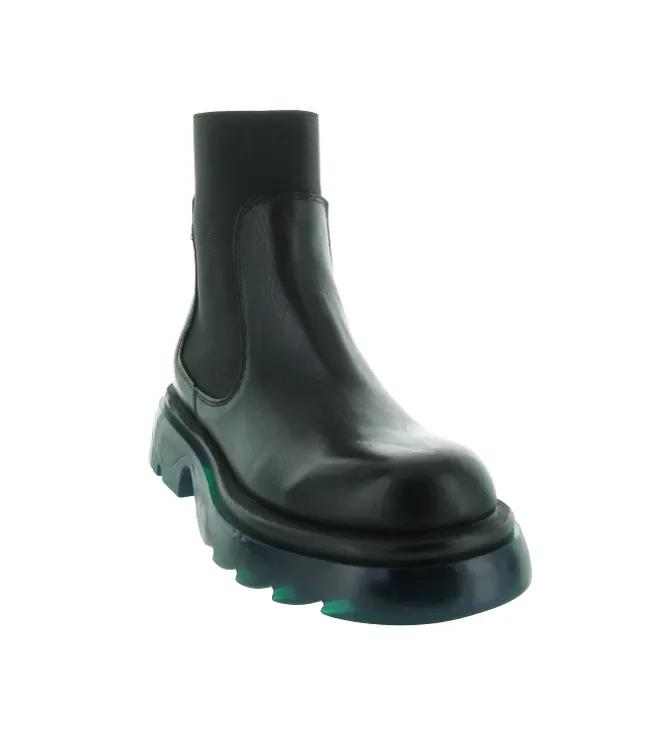 bottines et boots - Motardes - femme - Cuir - Noir - Inuovo