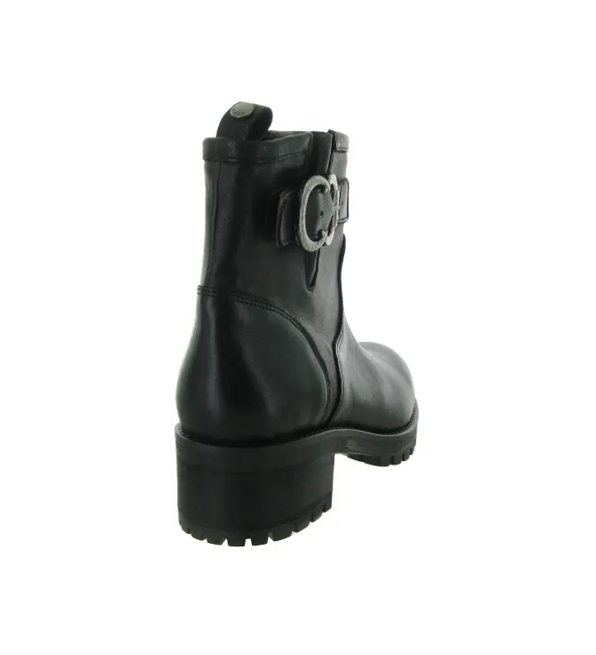 bottines et boots - Motardes - femme - Cuir - Noir - Minka design