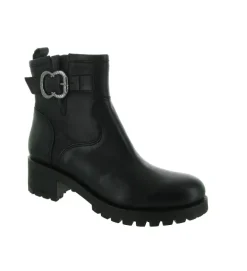 bottines et boots - Motardes - femme - Cuir - Noir - Minka design