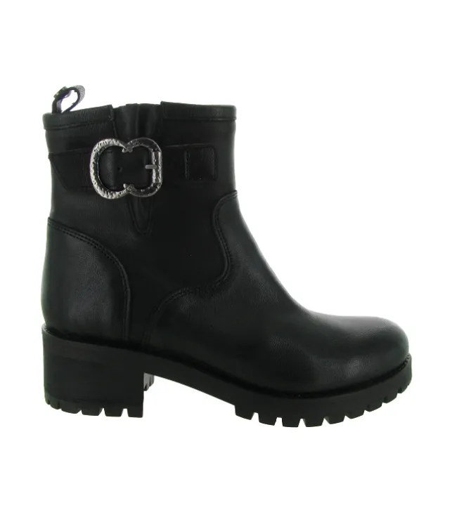bottines et boots - Motardes - femme - Cuir - Noir - Minka design