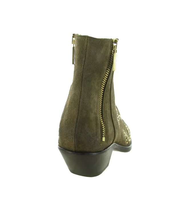 bottines et boots - Santiag - femme - Nubuck - Kaki - La bottega di lisa