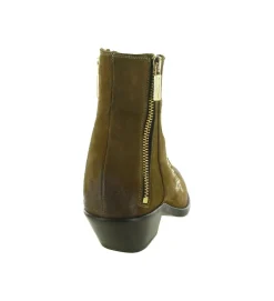 bottines et boots - Santiag - femme - Nubuck - Beige - La bottega di lisa