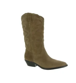 bottines et boots - Santiag - femme - Cuir - Marron - Julie dee