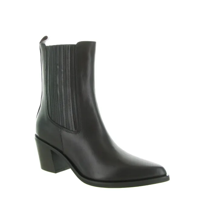 bottines et boots - Santiag - femme - Cuir - Noir - Julie dee