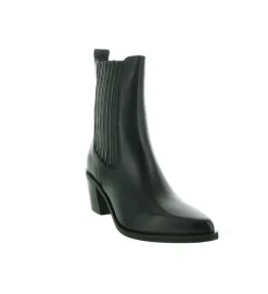 bottines et boots - Santiag - femme - Cuir - Noir - Julie dee