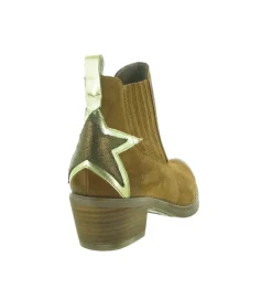 bottines et boots - Santiag - femme - Cuir - Camel - Minka design