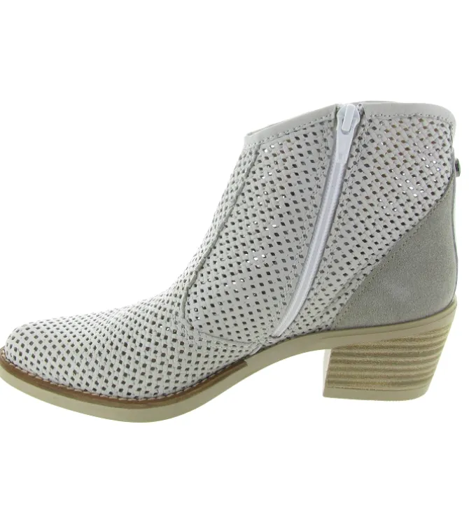 bottines et boots - Santiag - femme - Nubuck - Beige - Minka design