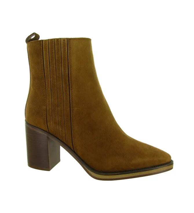 bottines et boots - Santiag - femme - Nubuck - Marron - Alpe