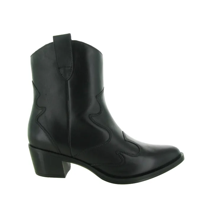 bottines et boots - Santiag - femme - Cuir - Noir - Unisa