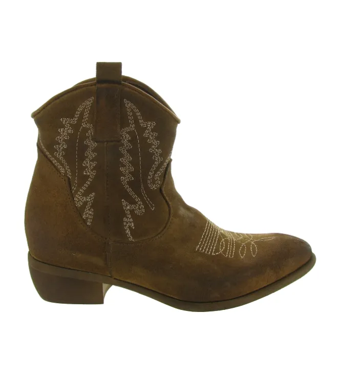 bottines et boots - Santiag - femme - Nubuck - Noir - Zoe