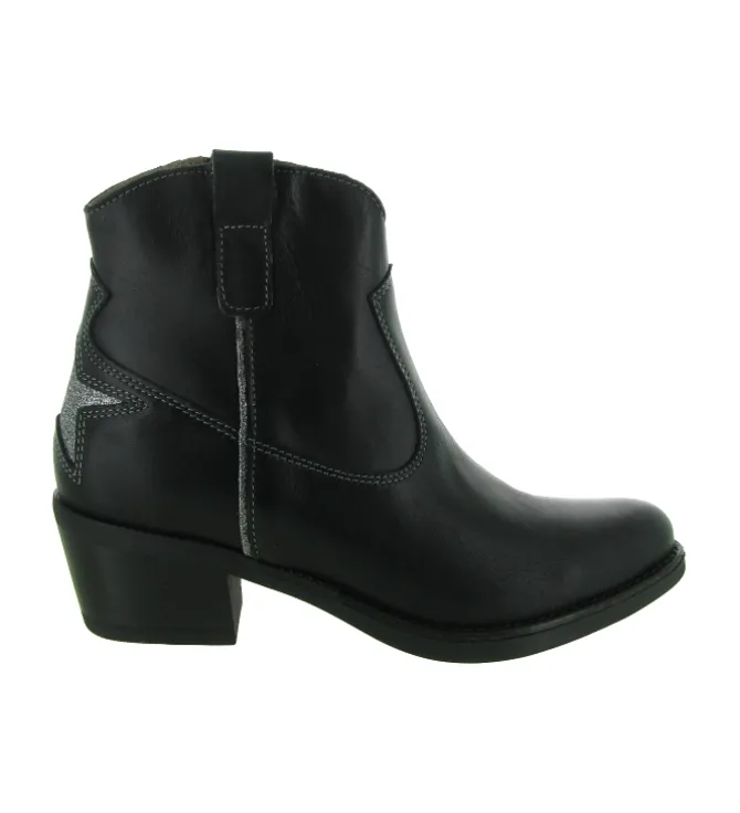 bottines et boots - Santiag - femme - Cuir - Noir - Minka design