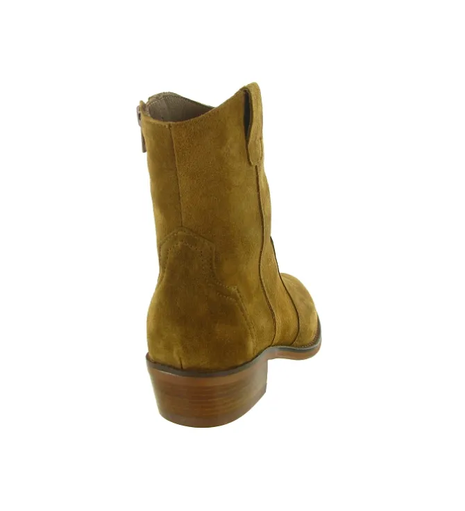 bottines et boots - Santiag - femme - Nubuck - Camel - Alpe