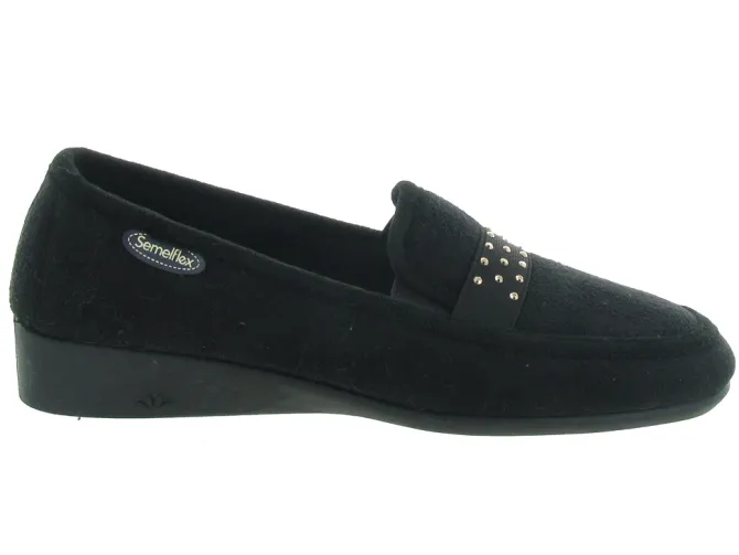 chaussons et pantoufles - Ballerines - femme - Synthétique - Noir - Semelflex