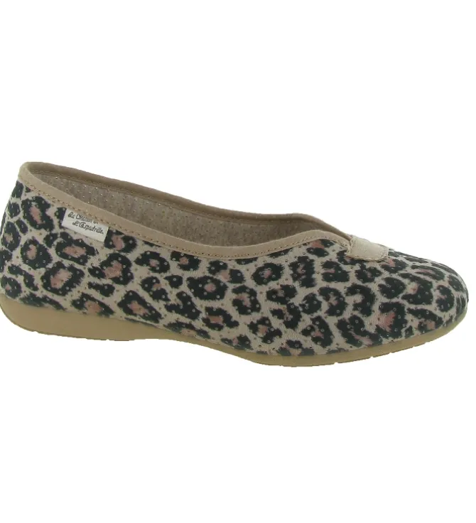 chaussons et pantoufles - Ballerines - femme - Toile - Léopard - La maison de l espadrille