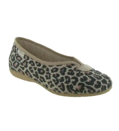 chaussons et pantoufles - Ballerines - femme - Toile - Léopard - La maison de l espadrille