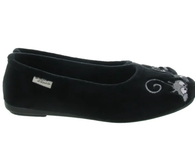 chaussons et pantoufles - Ballerines - femme - Synthétique - Noir - La maison de l espadrille