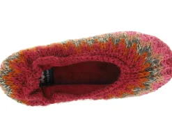 chaussons et pantoufles - Ballerines - femme - Toile - Rouge - Ruby brown