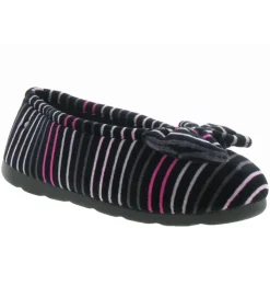 chaussons et pantoufles - Ballerines - femme - Toile - Noir - Isotoner