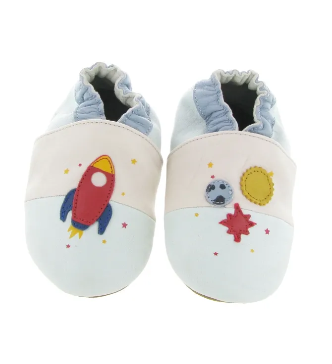 chaussons et pantoufles - - bebe garcon - Cuir - Bleu - Robeez