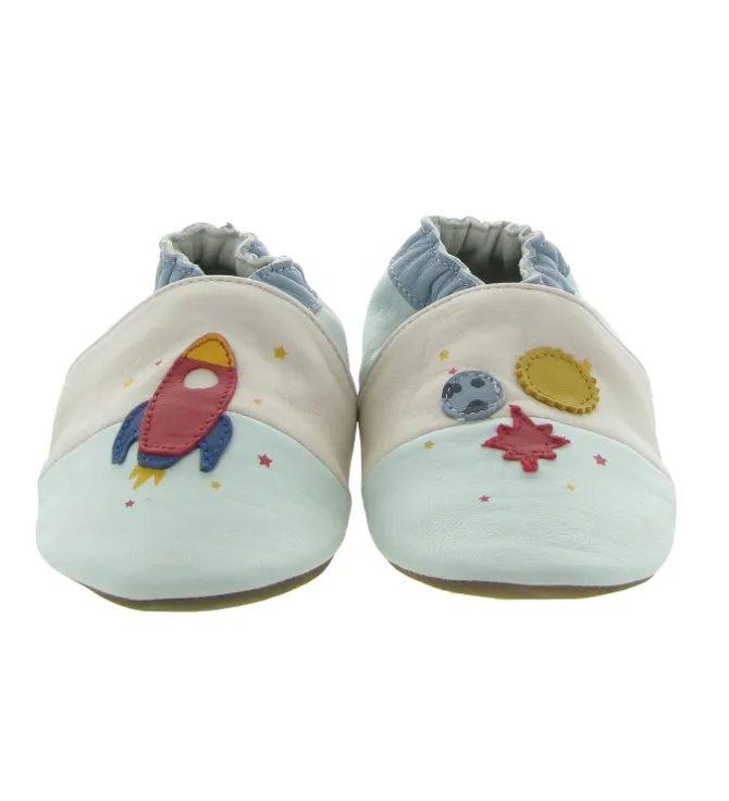 chaussons et pantoufles - - bebe garcon - Cuir - Bleu - Robeez