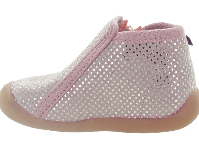 chaussons et pantoufles - - bebe fille - Toile - Rose - Bellamy
