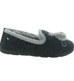 chaussons et pantoufles - Charentaise - femme - Toile - Anthracite - Isotoner