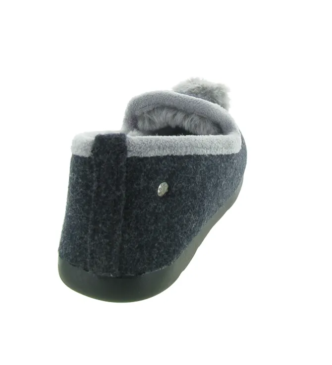 chaussons et pantoufles - Charentaise - femme - Toile - Anthracite - Isotoner