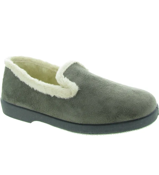 chaussons et pantoufles - Charentaise - femme - Synthétique - Anthracite - La maison de l espadrille
