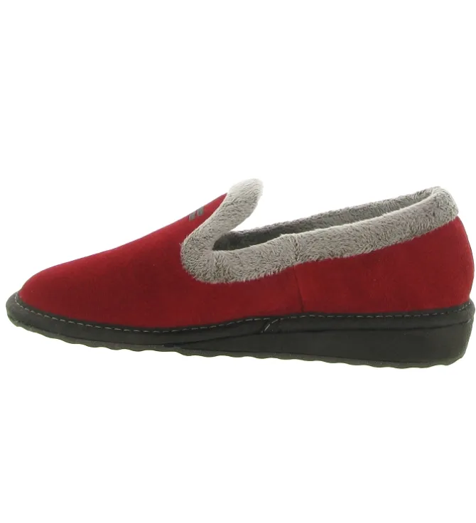 chaussons et pantoufles - Charentaise - femme - Synthétique - Rouge - Nordikas