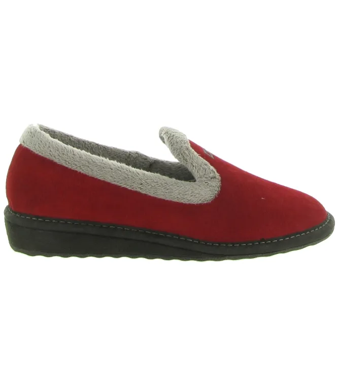 chaussons et pantoufles - Charentaise - femme - Synthétique - Rouge - Nordikas