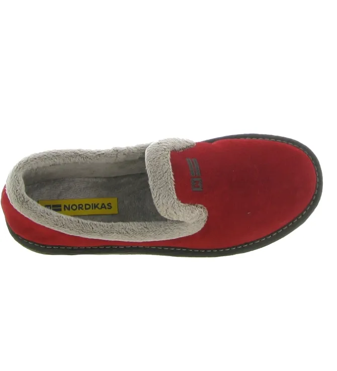 chaussons et pantoufles - Charentaise - femme - Synthétique - Rouge - Nordikas