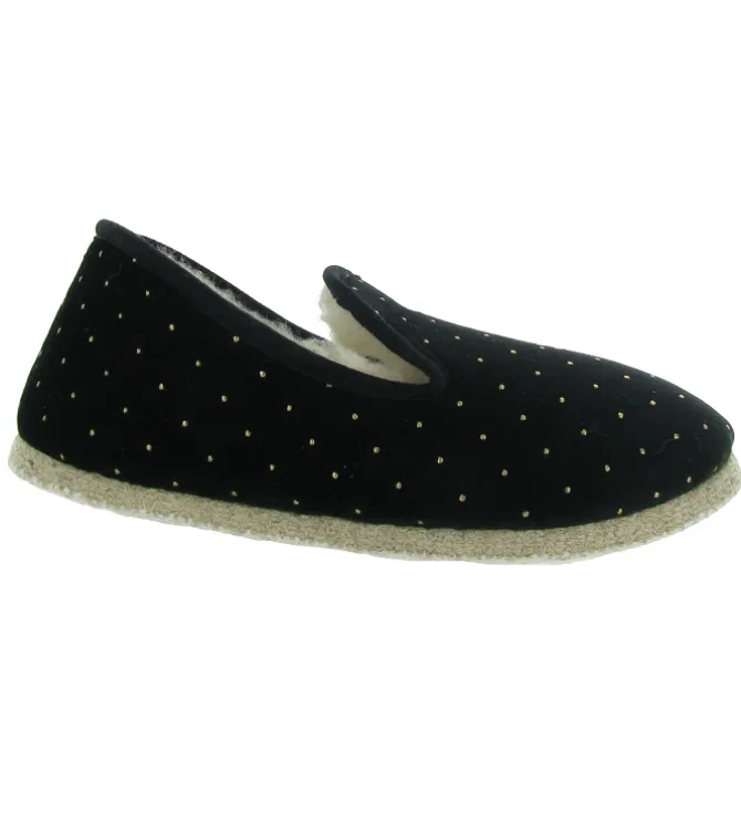chaussons et pantoufles - Charentaise - femme - Textile - Noir - Rondinaud