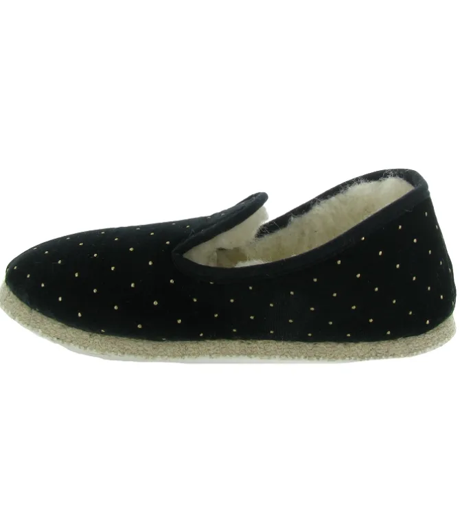 chaussons et pantoufles - Charentaise - femme - Textile - Noir - Rondinaud