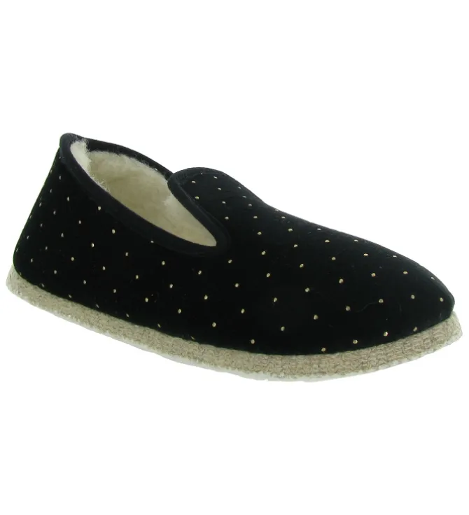 chaussons et pantoufles - Charentaise - femme - Textile - Noir - Rondinaud