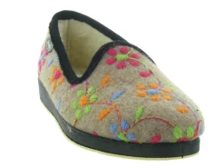 chaussons et pantoufles - Charentaise - femme - Synthétique - Fleurs - Semelflex