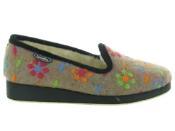 chaussons et pantoufles - Charentaise - femme - Synthétique - Fleurs - Semelflex