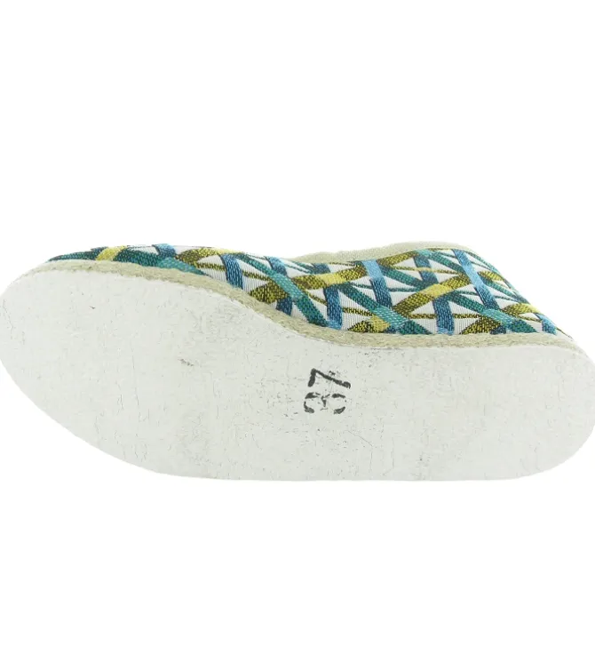 chaussons et pantoufles - Charentaise - femme - Textile - Bleu - Rondinaud
