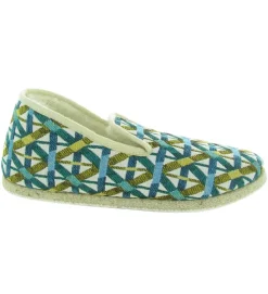 chaussons et pantoufles - Charentaise - femme - Textile - Bleu - Rondinaud