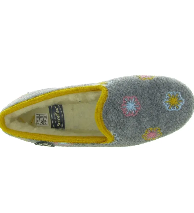 chaussons et pantoufles - Charentaise - femme - Synthétique - Gris - Semelflex