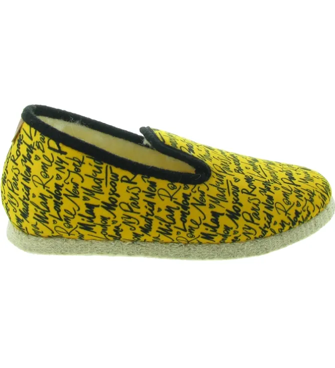 chaussons et pantoufles - Charentaise - femme - Synthétique - Jaune - Chausse mouton