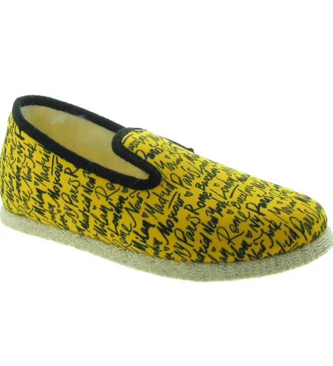 chaussons et pantoufles - Charentaise - femme - Synthétique - Jaune - Chausse mouton