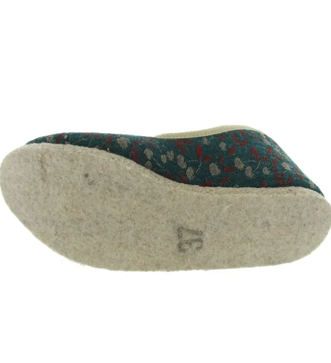 chaussons et pantoufles - Charentaise - femme - Textile - Vert - Rondinaud