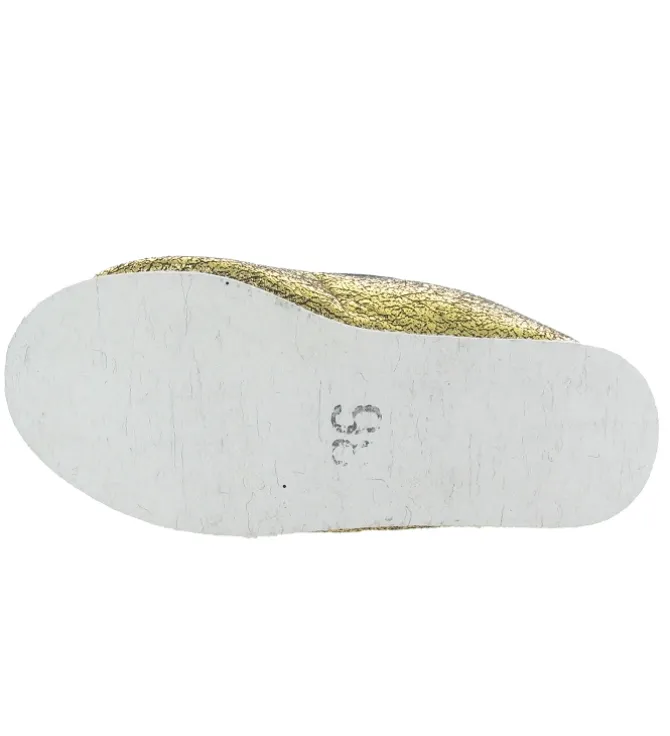 chaussons et pantoufles - Charentaise - femme - Textile - Or - Rondinaud
