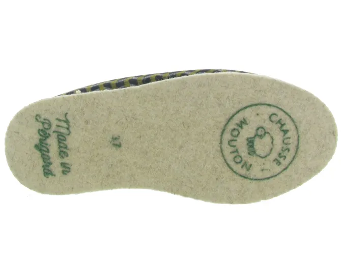 chaussons et pantoufles - Charentaise - femme - Synthétique - Jaune - Chausse mouton