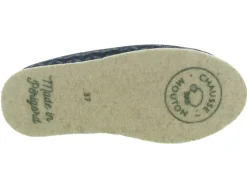 chaussons et pantoufles - Charentaise - femme - Synthétique - Bleu - Chausse mouton