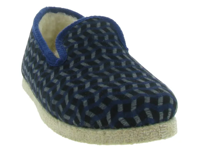 chaussons et pantoufles - Charentaise - femme - Synthétique - Bleu - Chausse mouton