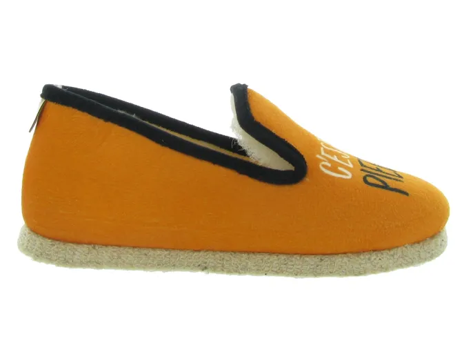 chaussons et pantoufles - Charentaise - femme - Synthétique - Orange - Chausse mouton
