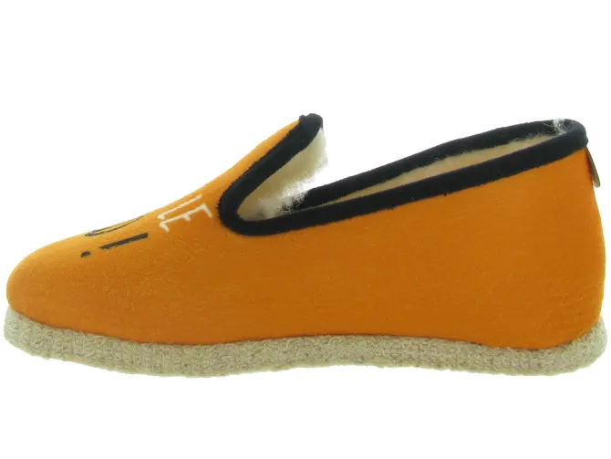 chaussons et pantoufles - Charentaise - femme - Synthétique - Orange - Chausse mouton