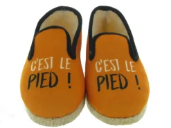 chaussons et pantoufles - Charentaise - femme - Synthétique - Orange - Chausse mouton