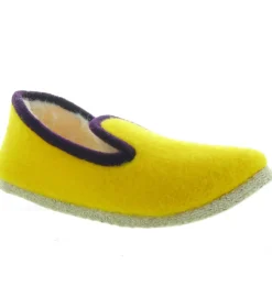 chaussons et pantoufles - Charentaise - femme - Textile - Jaune - Rondinaud